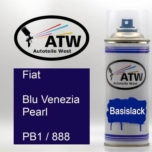 Fiat, Blu Venezia Pearl, PB1 / 888: 400ml Sprühdose, von ATW Autoteile West.